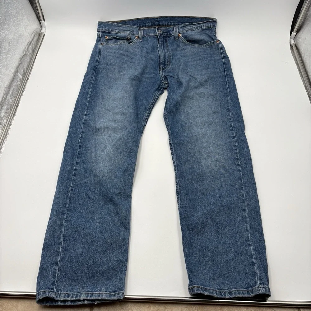 Levi's 505 Mens Jeans 36x30 Regular Fit Straight Leg Blue Denim